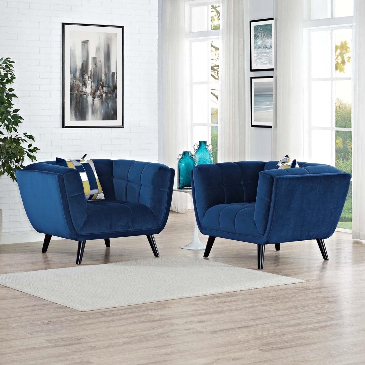 kitchen and dining room sets | CasaFoyer Bestow Performance Velvet Armchair Set | Luxurious | Stain-Resistant | Comfortable | Button Tufted | Black Legs | Home Decor | Mid-Century | Modern Farmhouse | Contemporary | 2 Piece Set | casafoyer.myshopify.com