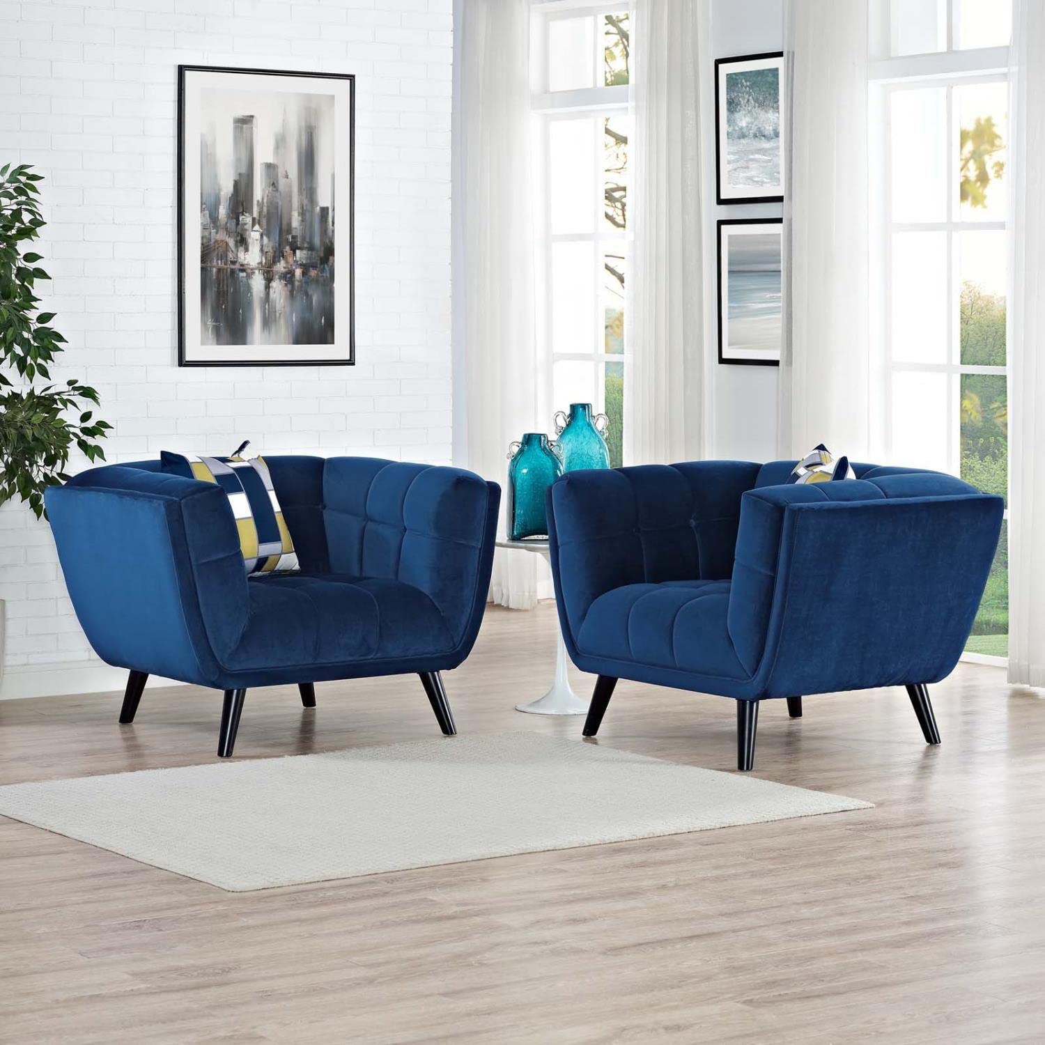 kitchen and dining room sets | CasaFoyer Bestow Performance Velvet Armchair Set | Luxurious | Stain-Resistant | Comfortable | Button Tufted | Black Legs | Home Decor | Mid-Century | Modern Farmhouse | Contemporary | 2 Piece Set | casafoyer.myshopify.com