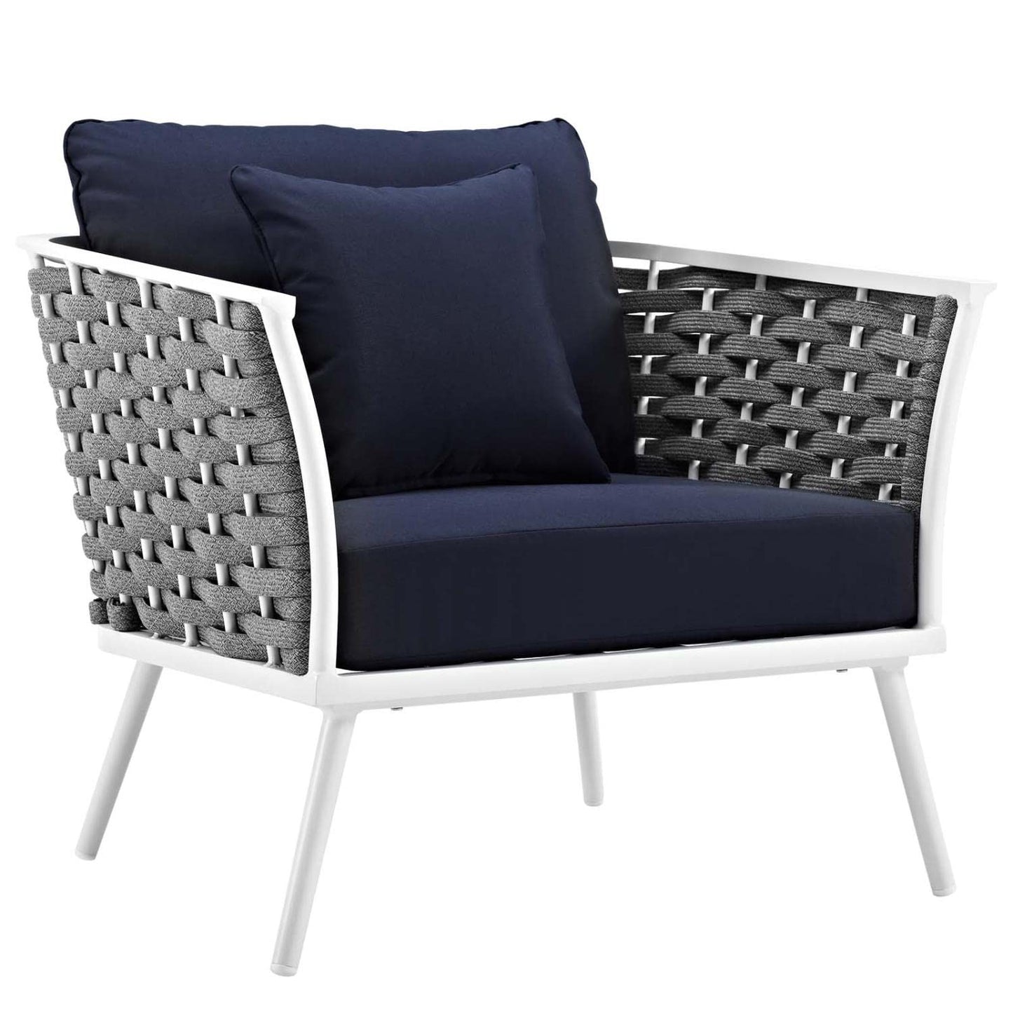 kitchen and dining room sets | CasaFoyer Stance Outdoor Collection | Modern Design | Waterproof Cushions | Durable Aluminum Frame | Includes Side Table & Armchairs | casafoyer.myshopify.com