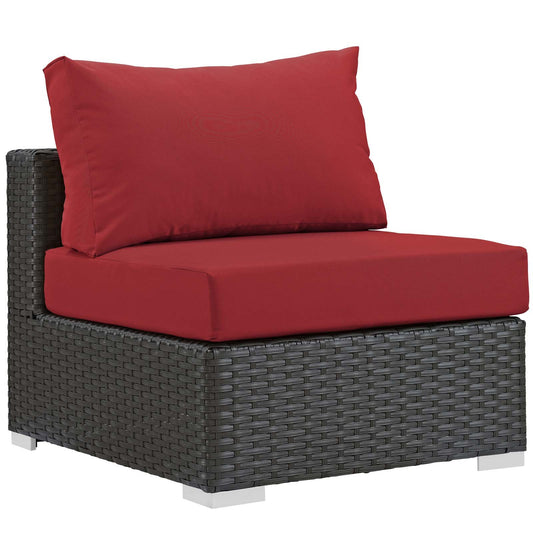 executive chairs | CasaFoyer Sojourn Outdoor Patio Armless Chair | Sunbrella Fabric | Synthetic Rattan | UV Protection | Aluminum Frame | Ideal for Patio, Backyard, Poolside | casafoyer.myshopify.com