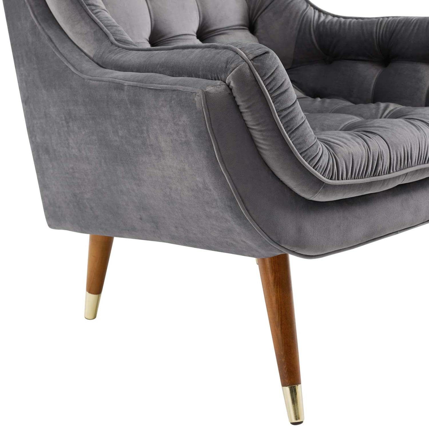 home office desk chairs | CasaFoyer Suggest Performance Velvet Lounge Chair | Elegant Stain-Resistant Design | Plush Cushioning | Gold Accents | Perfect for Living Room, Bedroom, Reading Nook | Gray | casafoyer.myshopify.com
