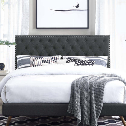 headboards | CasaFoyer Helena Tufted Twin Headboard | Elegant Linen Fabric | Adjustable Height | Nailhead Trim | Button-Tufting | Gray | casafoyer.myshopify.com