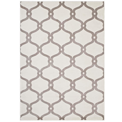 area rugs | CasaFoyer Beltara Chain Link Transitional Trellis Area Rug | Durable, Stain Resistant, Easy to Clean | 8x10 Beige/Ivory | casafoyer.myshopify.com