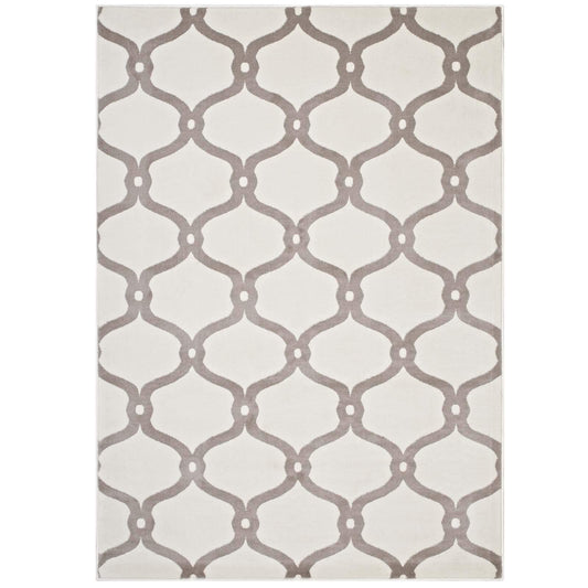 area rugs | CasaFoyer Beltara Chain Link Transitional Trellis Area Rug | Durable, Stain Resistant, Easy to Clean | 8x10 Beige/Ivory | casafoyer.myshopify.com