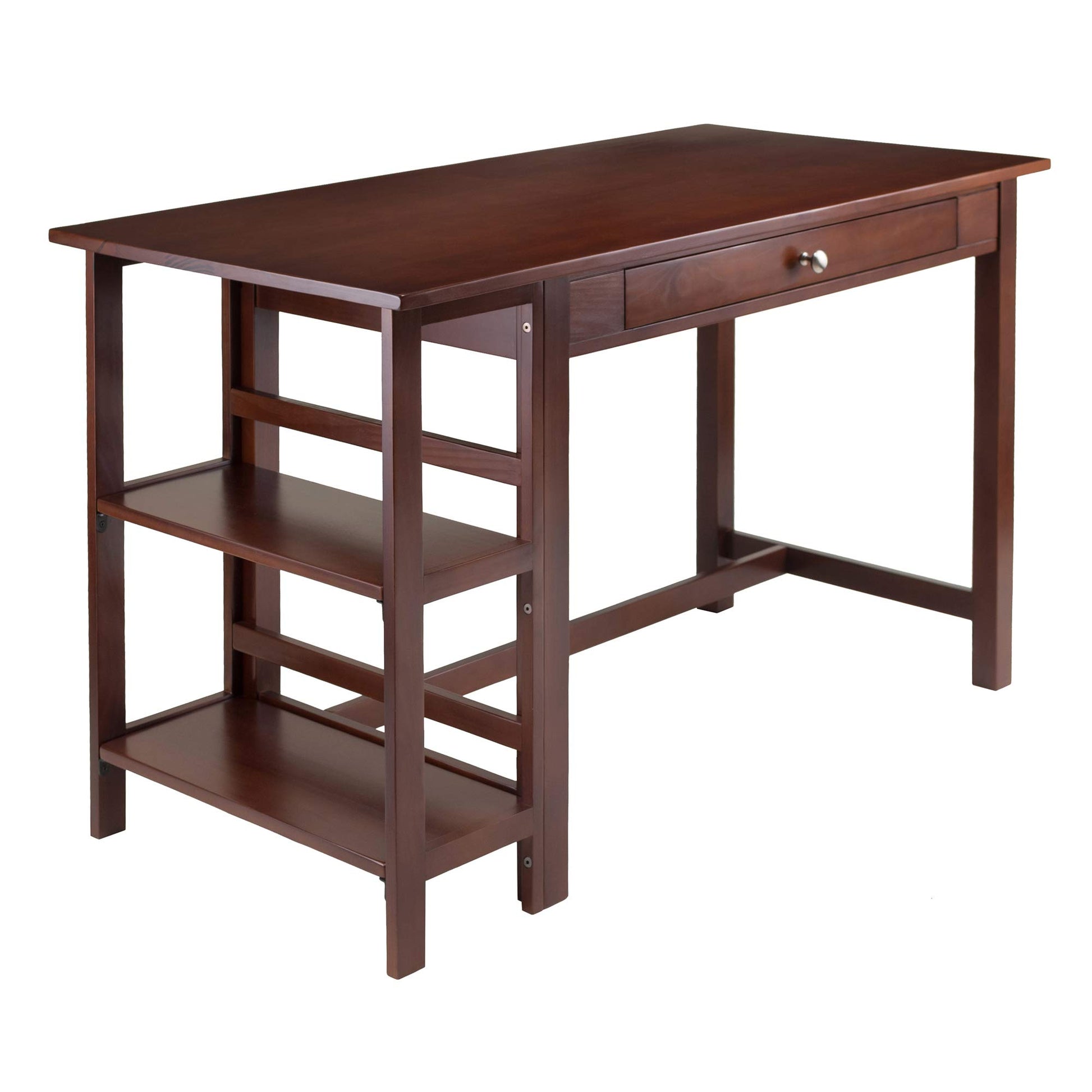 DESK | Ergode Velda Working Desk | Spacious 50W x 24.25D Surface | Side Storage with Drawer | Walnut Finish | Ideal for Home Office, Bedroom, or Den | casafoyer.myshopify.com
