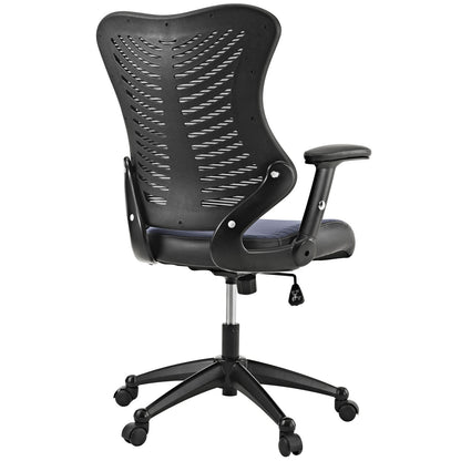 home office desk chairs | CasaFoyer Clutch Office Chair | Ultimate Comfort & Style | Ergonomic Mesh Back | Plush Waterfall Seat | Lumbar Support | Curved Seat | Ideal for Taller Individuals | Black Mesh Back & Leatherette Seat | casafoyer.myshopify.com