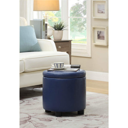 Ottoman | Designs4Comfort Round Accent Storage Ottoman | Reversible Lid | Multifunctional Tray | Concealed Storage | Stylish and Versatile | casafoyer.myshopify.com