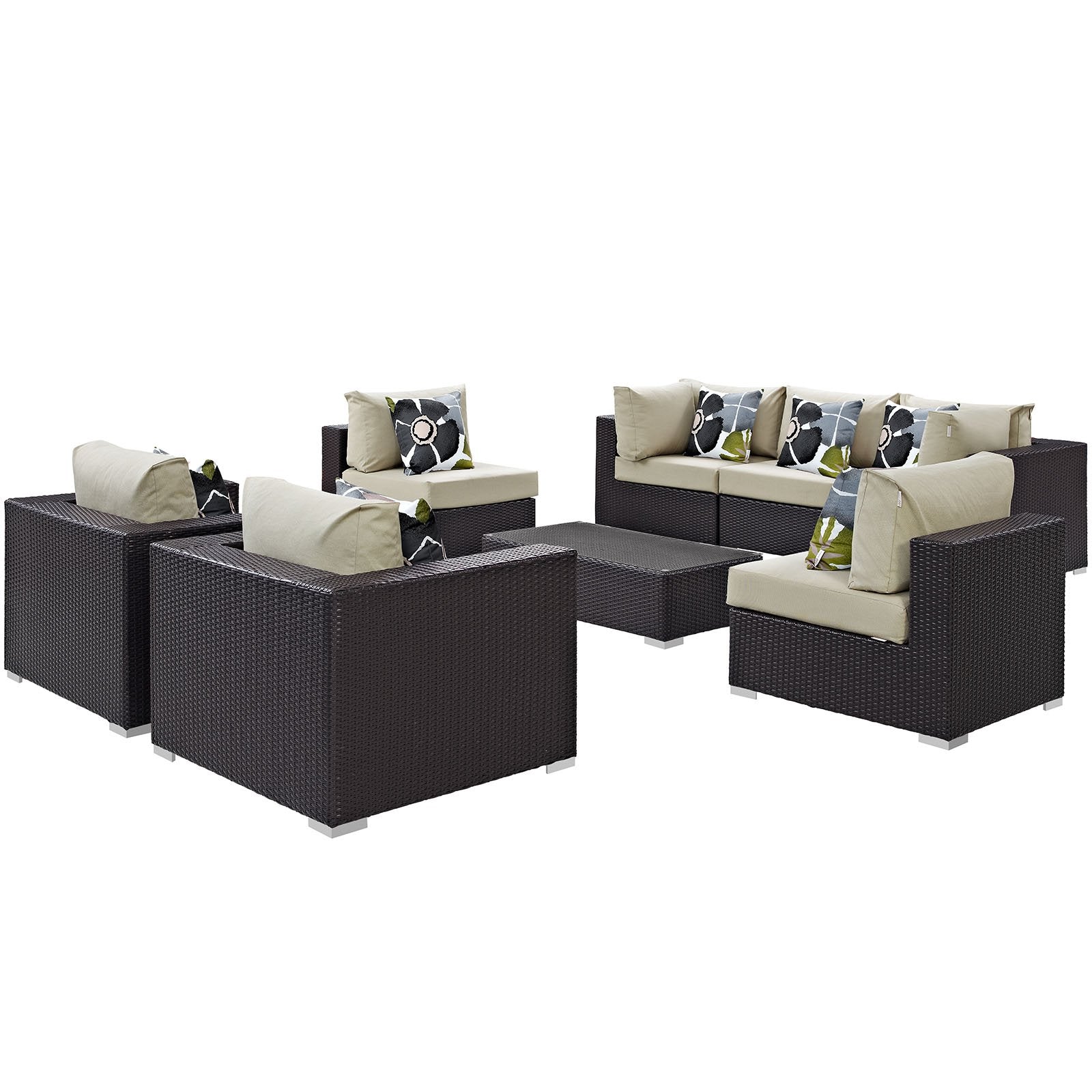 kitchen and dining room sets | CasaFoyer Convene Outdoor Sectional Set | Durable Rattan & Aluminum Frame | Weather-Resistant Cushions | Patio Sofa Set with Coffee Table & Armless/Armchair/Corner Sections | casafoyer.myshopify.com