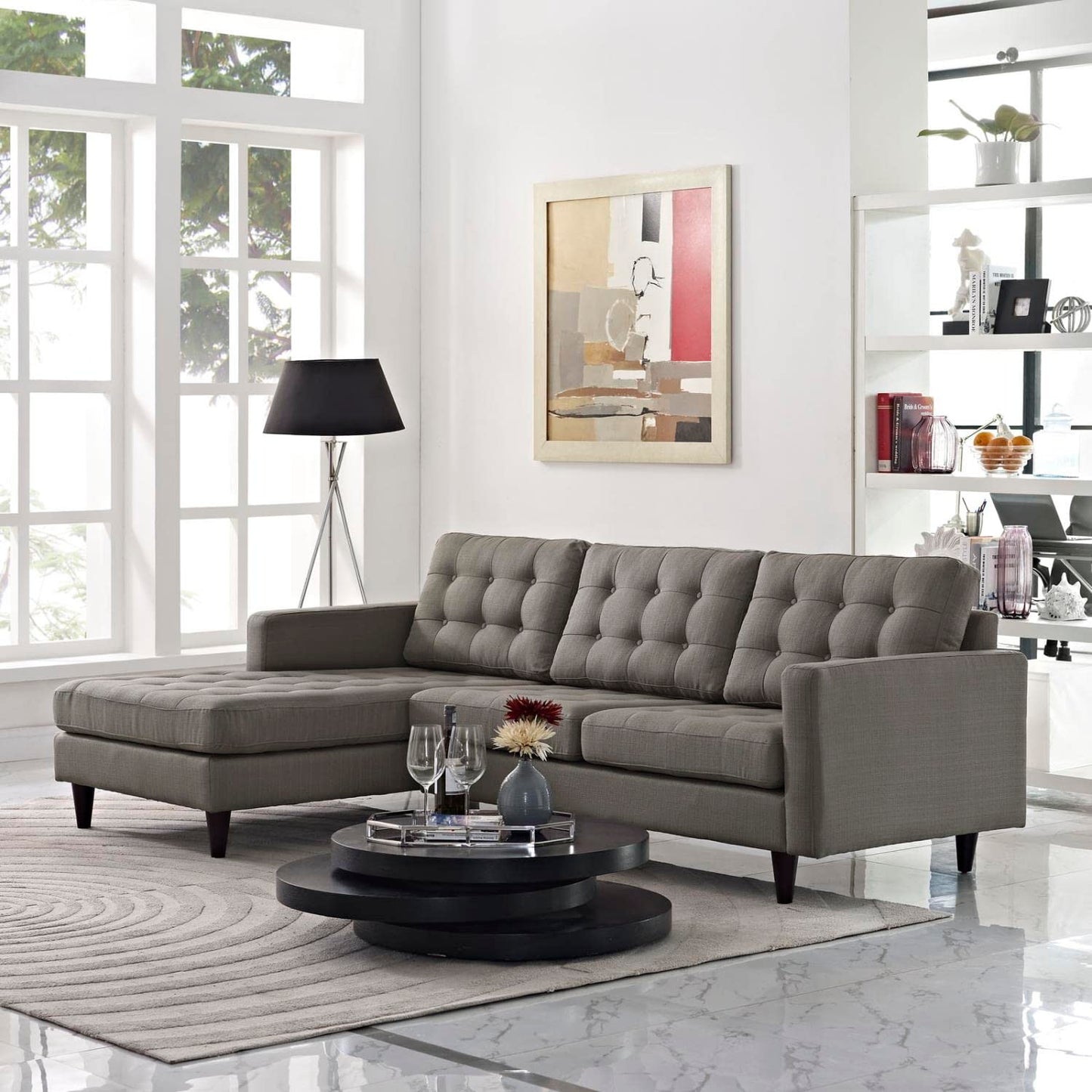 sofas | CasaFoyer Empress Left-Arm Sectional Sofa | Exquisite Design | Tufted Buttons | Luxurious Cushions | Regal Armrests | Solid Wood Legs | Floor Protection | Indulgent Fabric Upholstery | casafoyer.myshopify.com