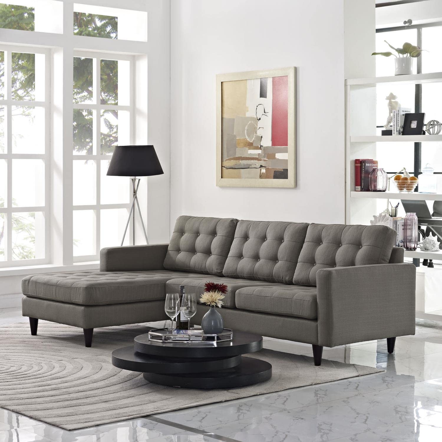 sofas | CasaFoyer Empress Left-Arm Sectional Sofa | Exquisite Design | Tufted Buttons | Luxurious Cushions | Regal Armrests | Solid Wood Legs | Floor Protection | Indulgent Fabric Upholstery | casafoyer.myshopify.com