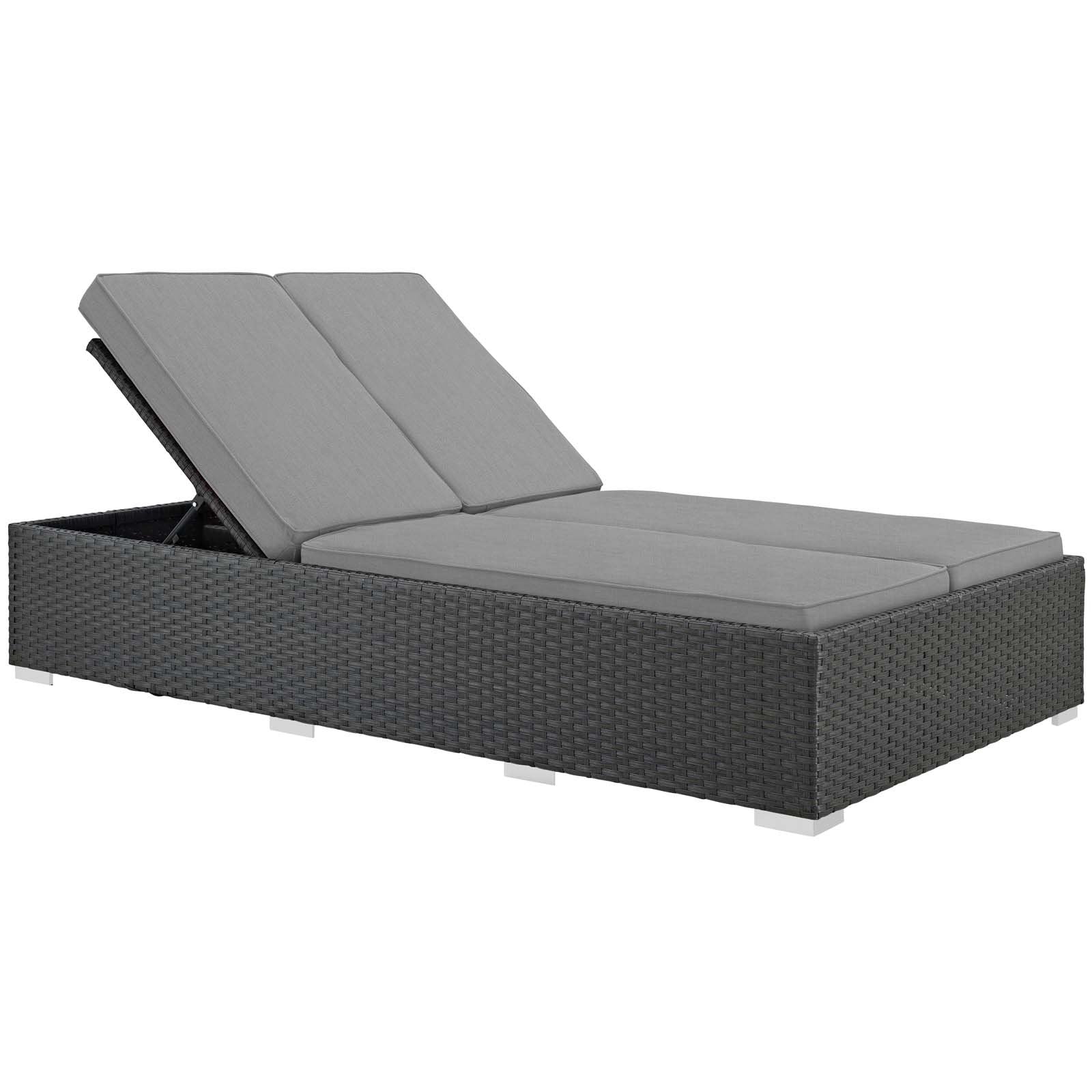 Patio Furniture Sets | Sojourn Outdoor Patio Double Chaise Lounge Chair | Sunbrella Fabric | Synthetic Rattan | UV Protection | Aluminum Frame | Ideal for Patio, Backyard, Poolside | casafoyer.myshopify.com