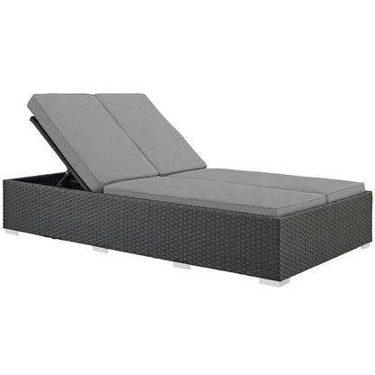 Patio Furniture Sets | Sojourn Outdoor Patio Double Chaise Lounge Chair | Sunbrella Fabric | Synthetic Rattan | UV Protection | Aluminum Frame | Ideal for Patio, Backyard, Poolside | casafoyer.myshopify.com