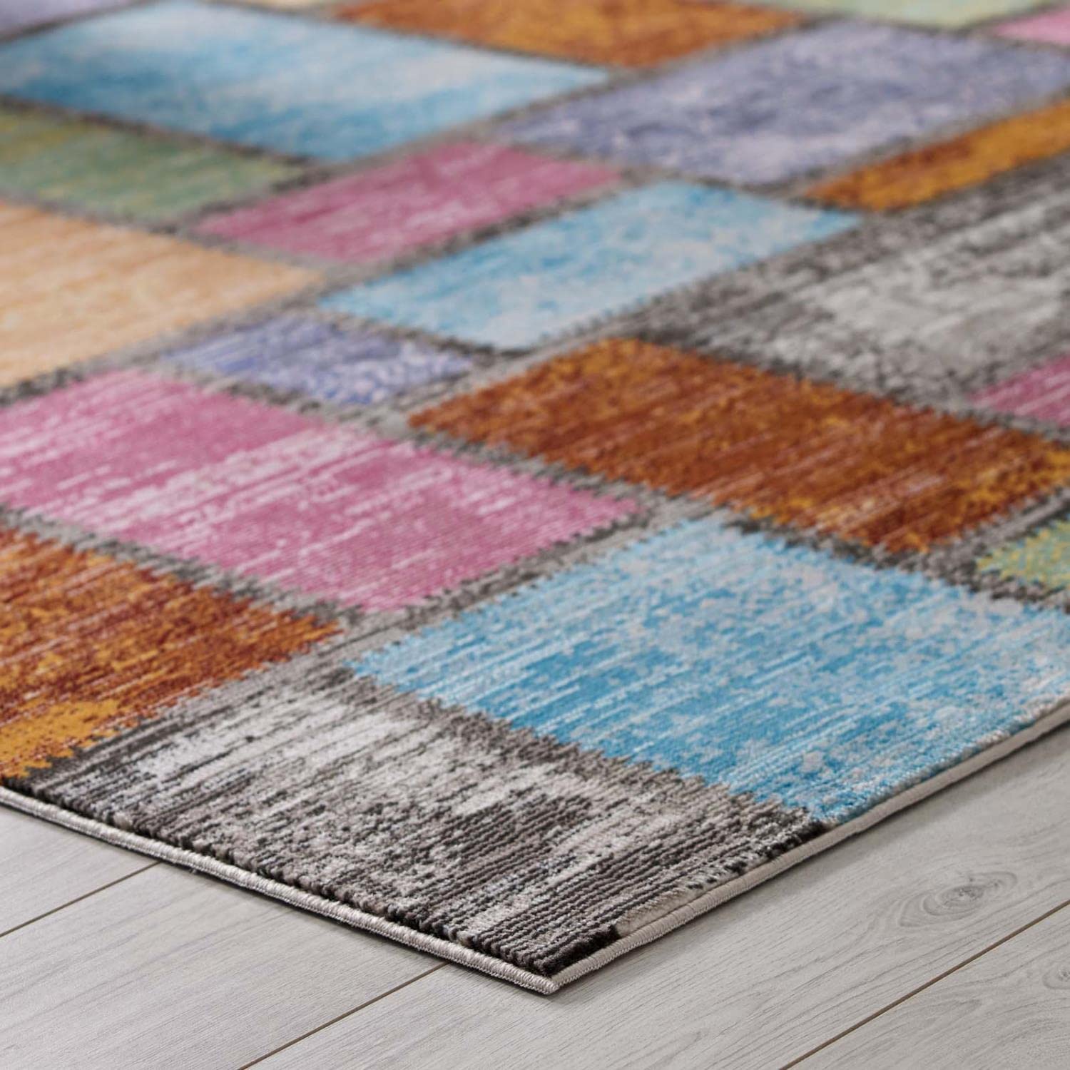 area rugs | CasaFoyer Nyssa Abstract Geometric Mosaic Area Rug | Stylish Modern Design | Durable & Soft Machine-Woven Polypropylene | Stain Resistant | Non-Shedding | 5x8 Size | casafoyer.myshopify.com