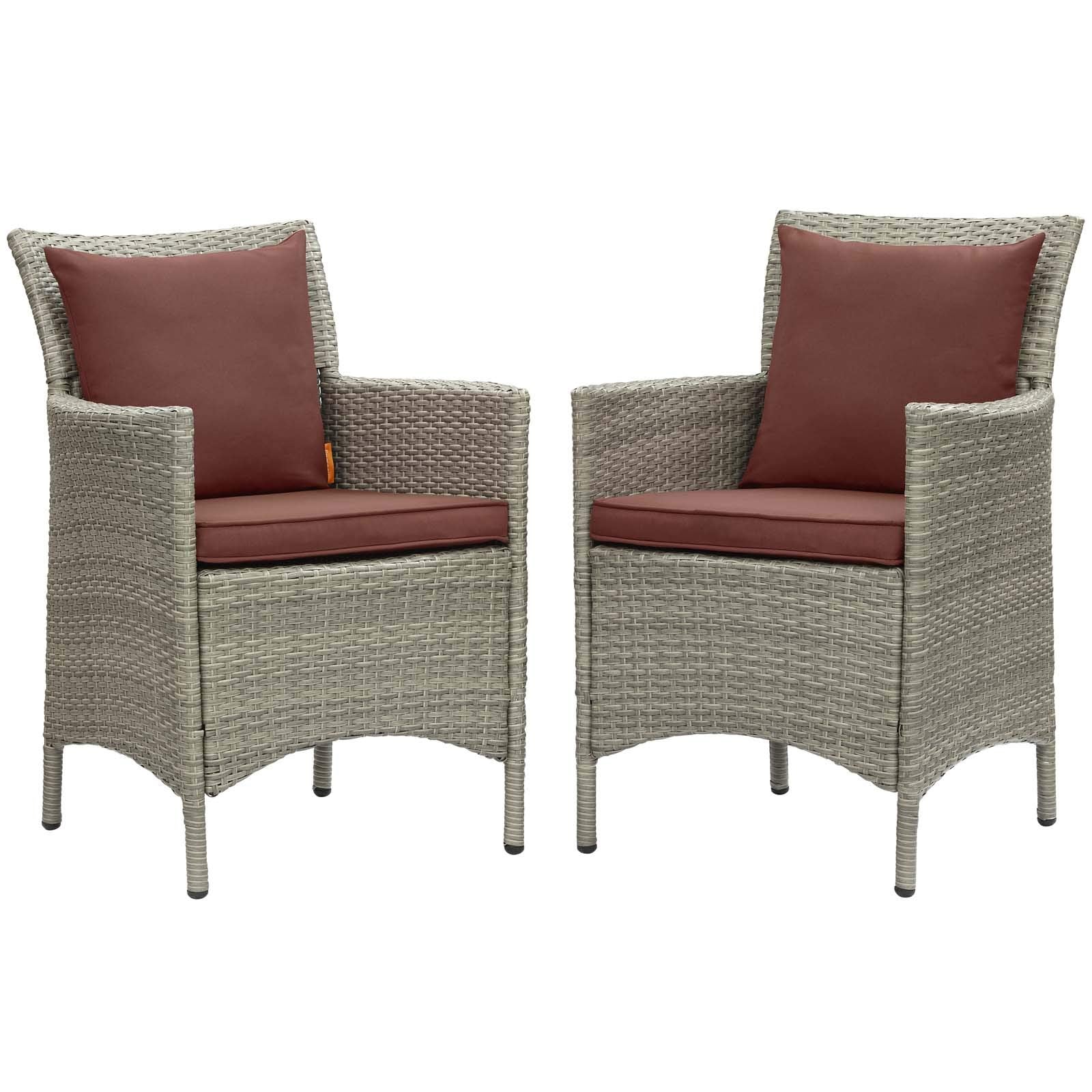 patio bistro sets | CasaFoyer Conduit Outdoor Patio Dining Arm Chair Set of 2 | Transitional Style | Durable Aluminum Frames | UV-Resistant Wicker Rattan | Comfortable Cushions | All-Weather Design | casafoyer.myshopify.com