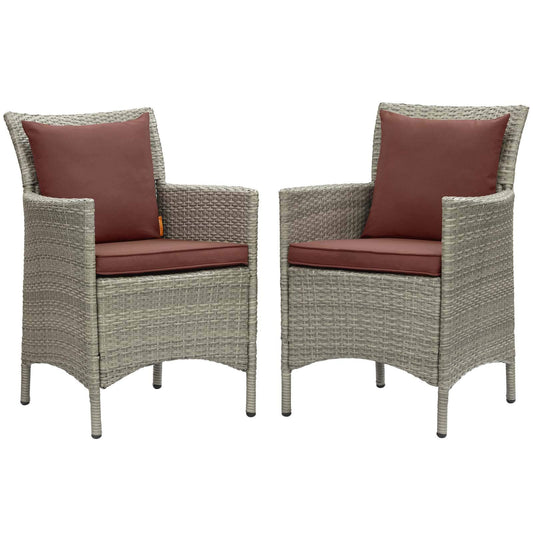 patio bistro sets | CasaFoyer Conduit Outdoor Patio Dining Arm Chair Set of 2 | Transitional Style | Durable Aluminum Frames | UV-Resistant Wicker Rattan | Comfortable Cushions | All-Weather Design | casafoyer.myshopify.com