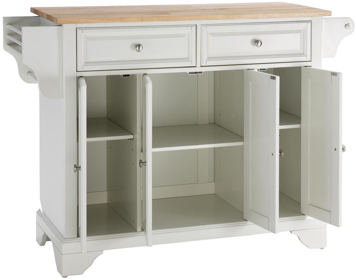 Kitchen Storage | Durable Solid Hardwood Kitchen Island | Elegant Raised Panel Doors | Ample Storage Space | White Finish | casafoyer.myshopify.com