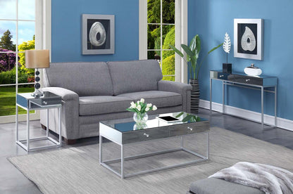 TABLE | Reflections 2 Drawer Console Table | Chic Design | Mirrored Surface | Ample Storage | Easy Assembly | Perfect for Home Decor | casafoyer.myshopify.com