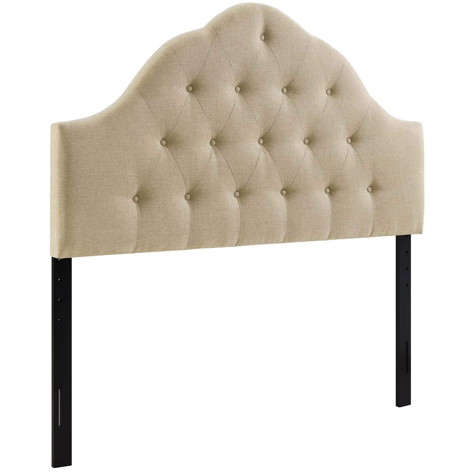 headboards | CasaFoyer  Sovereign Button Tufted Linen Fabric Upholstered King Headboard | Luxurious Comfort | Elegant Design | Regal Ambiance | Beige | casafoyer.myshopify.com