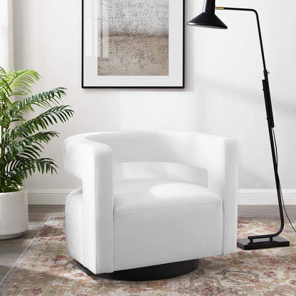home office desk chairs | CasaFoyer Spin Performance Velvet Upholstered Swivel Accent Lounge Armchair | Vintage Glam Design | Stain-Resistant Upholstery | 360 Swivel Base | White | casafoyer.myshopify.com