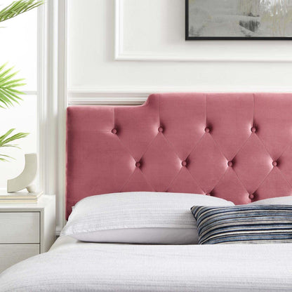 Bed | CasaFoyer Juliet Tufted Performance Velvet King/Cal King Headboard | Vintage Elegance | Plush Padding | Stain-Resistant Velvet | Adjustable Height | Dusty Rose | casafoyer.myshopify.com