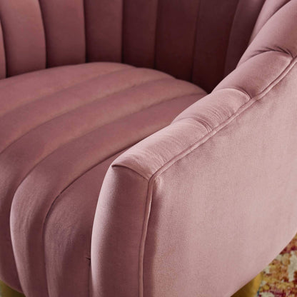 home office desk chairs | CasaFoyer Buoyant Vertical Channel Tufted Accent Lounge Swivel Chair | Ultimate Comfort & Style | Stain-Resistant Performance Velvet | Rotating Gold Base | casafoyer.myshopify.com