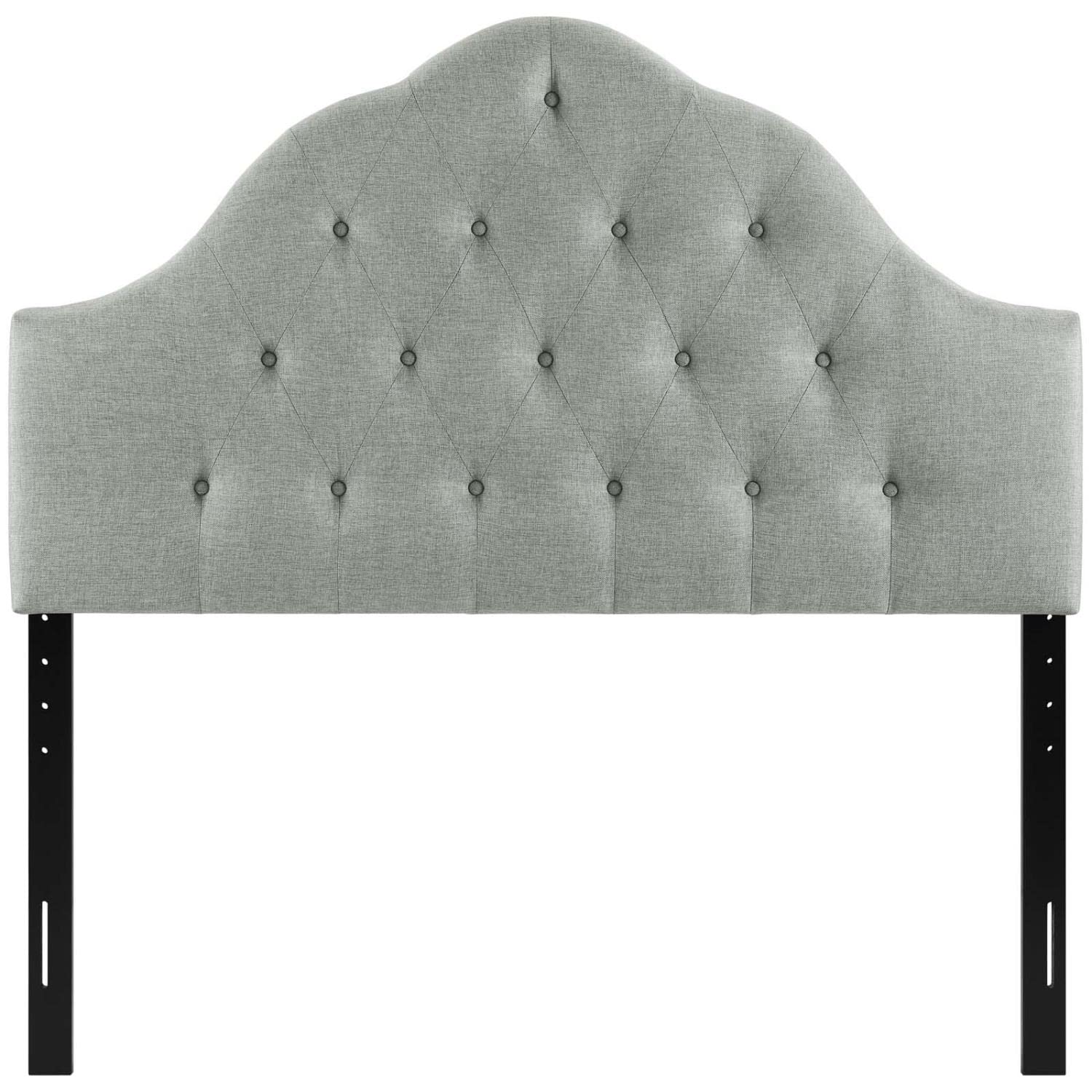 headboards | CasaFoyer  Sovereign Button Tufted Linen Fabric Upholstered Queen Headboard | Luxurious Comfort | Elegant Design | Plush Upholstery | Gray | casafoyer.myshopify.com