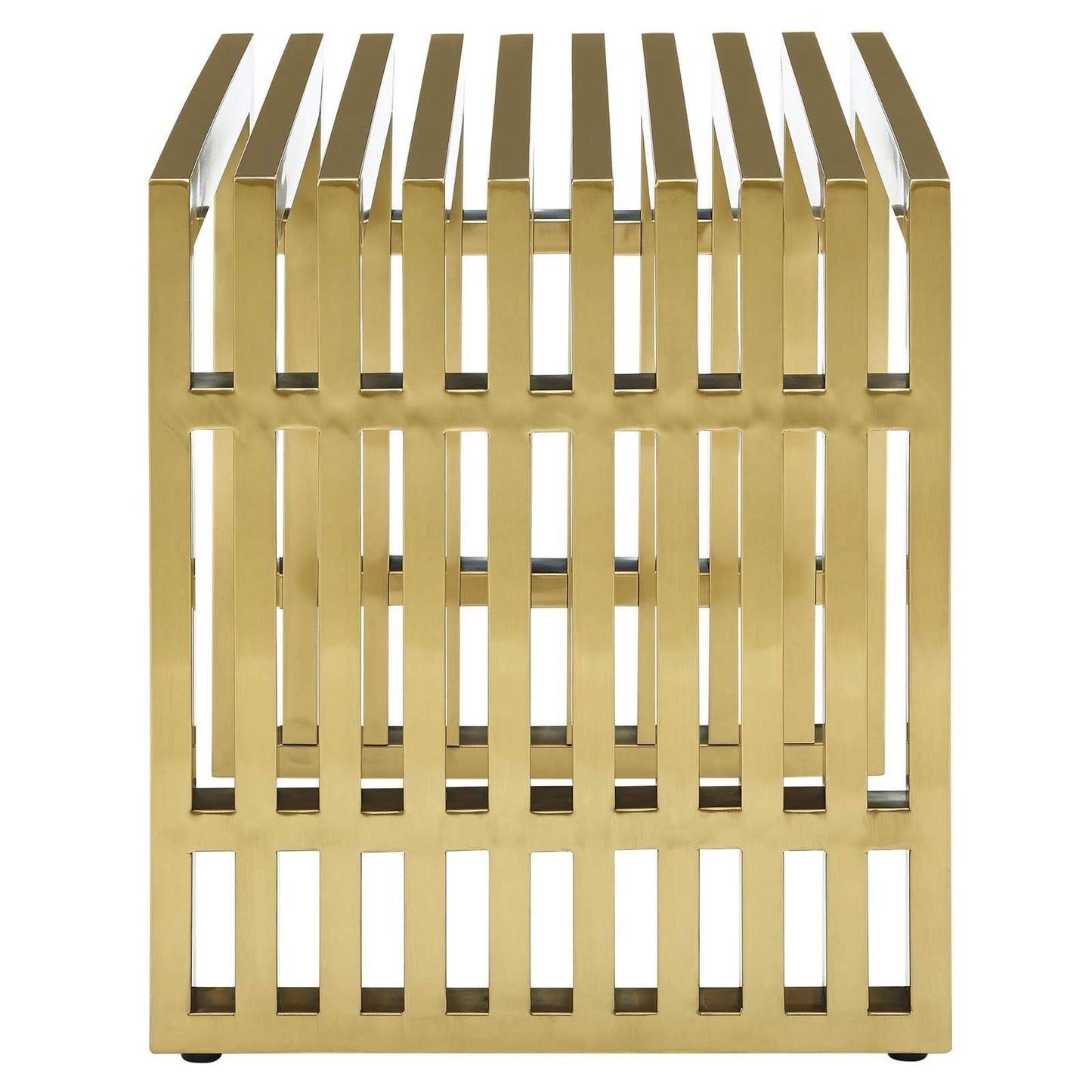 coffee tables | Ergode Gridiron Tubular Stainless Steel Bench | Sleek Gold-Colored Design | Transcending Boundaries | Perfect for Reception, Living, and Lounge Areas | Fully Assembled | casafoyer.myshopify.com