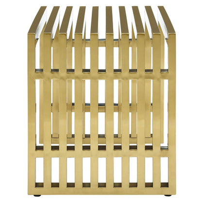 coffee tables | Ergode Gridiron Tubular Stainless Steel Bench | Sleek Gold-Colored Design | Transcending Boundaries | Perfect for Reception, Living, and Lounge Areas | Fully Assembled | casafoyer.myshopify.com