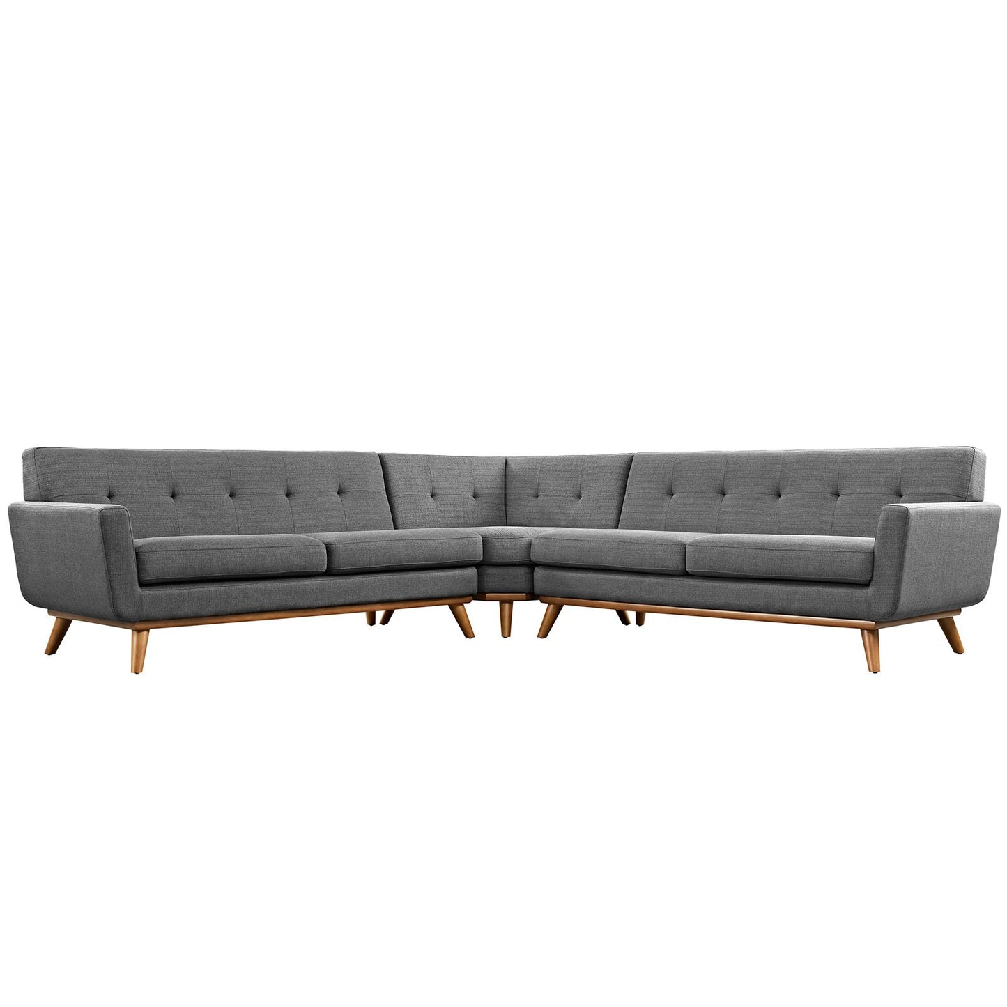 sofas | CasaFoyer Engage Living Room Set | Curved Design | Dual Cushions | Stylish Upholstery | Sturdy Rubberwood Legs | Includes Corner Sofa & Loveseats | casafoyer.myshopify.com