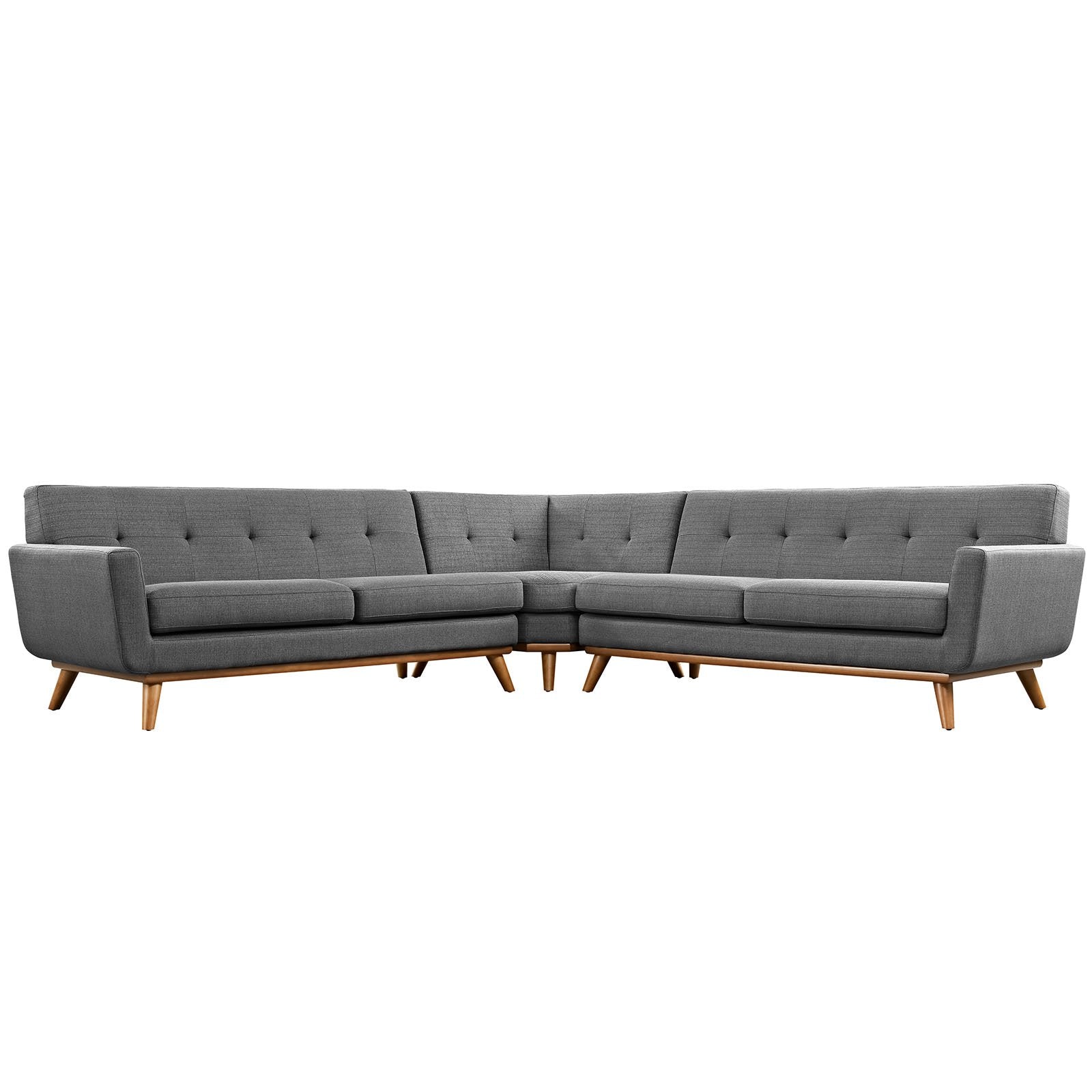sofas | CasaFoyer Engage Living Room Set | Curved Design | Dual Cushions | Stylish Upholstery | Sturdy Rubberwood Legs | Includes Corner Sofa & Loveseats | casafoyer.myshopify.com