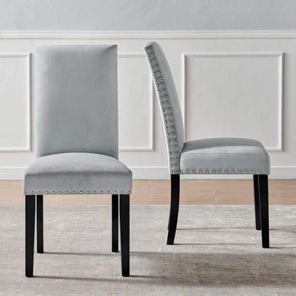 home office desk chairs | CasaFoyer Parcel Upholstered Performance Velvet Dining Side Chairs | Vintage Modern Design | Stain-Resistant | Nailhead Trim | Dense Foam Padding | Solid Rubberwood Legs | 285 lbs Weight Capacity | Easy Assembly | casafoyer.myshopify.com