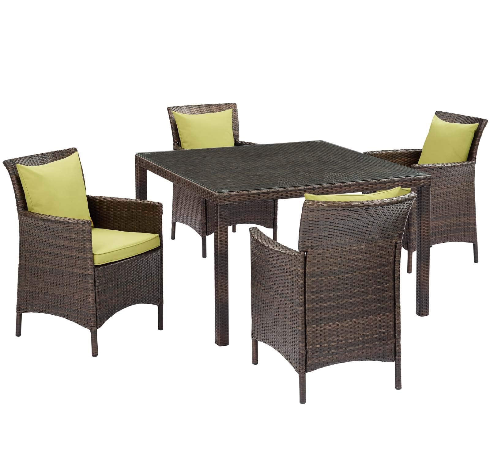 kitchen and dining room sets | CasaFoyer Conduit Outdoor Patio Dining Collection | Aluminum Frame | UV-Resistant Wicker Rattan | Weatherproof | 5-Piece Set | casafoyer.myshopify.com