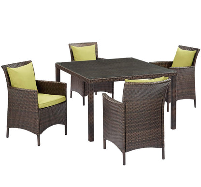 kitchen and dining room sets | CasaFoyer Conduit Outdoor Patio Dining Collection | Aluminum Frame | UV-Resistant Wicker Rattan | Weatherproof | 5-Piece Set | casafoyer.myshopify.com