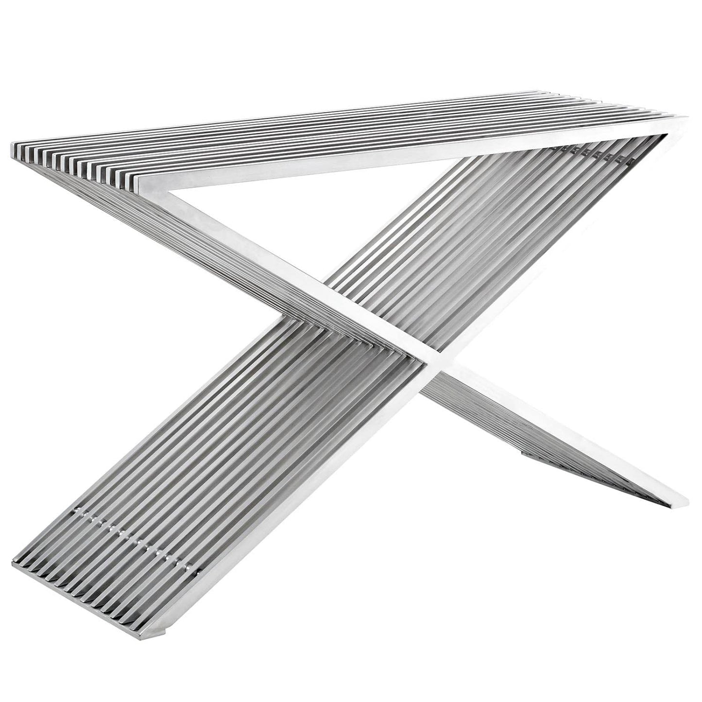sofa tables | Ergode Press Console Table | Brushed Aluminum Segments | Minimalist Design | Versatile | Contemporary Living | Entrance | Lounge Area | Standout Piece | Fully Charged | Compatible with Any Decor | Set of 1 | casafoyer.myshopify.com