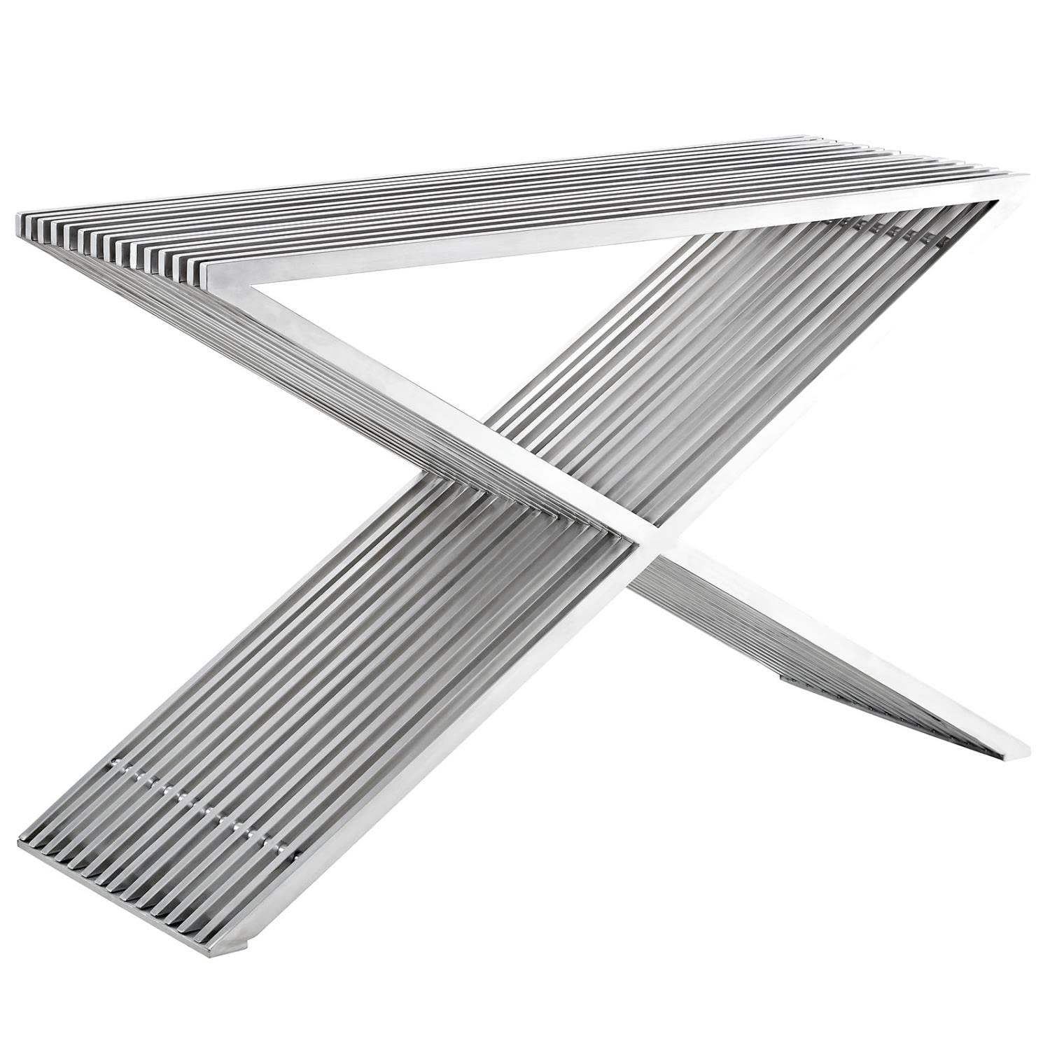 sofa tables | Ergode Press Console Table | Brushed Aluminum Segments | Minimalist Design | Versatile | Contemporary Living | Entrance | Lounge Area | Standout Piece | Fully Charged | Compatible with Any Decor | Set of 1 | casafoyer.myshopify.com