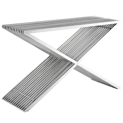 sofa tables | Ergode Press Console Table | Brushed Aluminum Segments | Minimalist Design | Versatile | Contemporary Living | Entrance | Lounge Area | Standout Piece | Fully Charged | Compatible with Any Decor | Set of 1 | casafoyer.myshopify.com