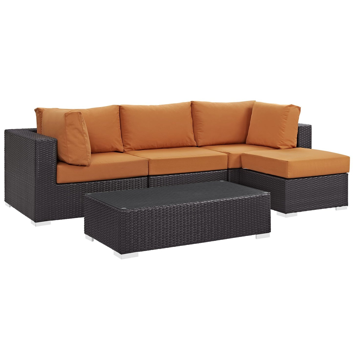 kitchen and dining room sets | CasaFoyer Convene Outdoor Sectional Set | Synthetic Rattan | Aluminum Frame | All-Weather Cushions | Patio Sofa, Coffee Table, Ottoman, Corner Chairs | casafoyer.myshopify.com