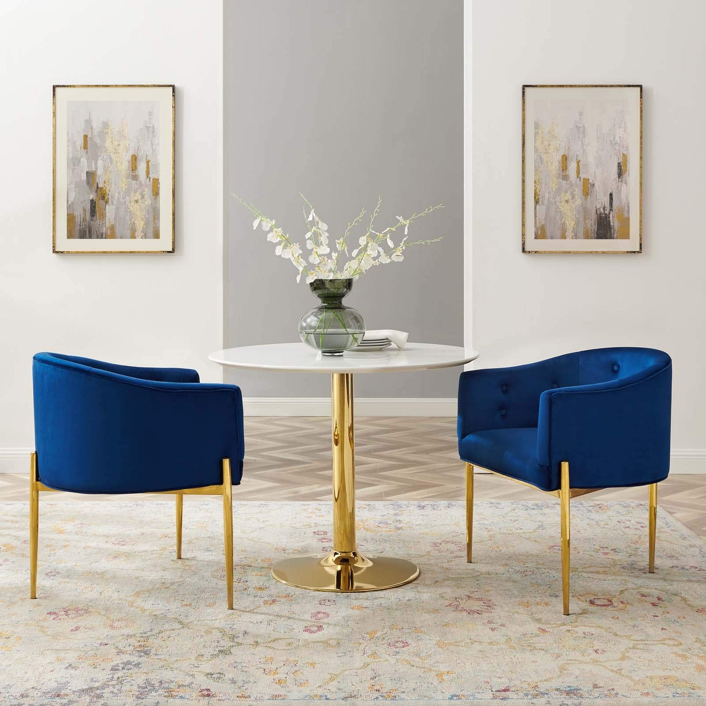 sofa tables | Ergode Savour Tufted Performance Velvet Accent Armchairs - Set of 2 | Luxurious & Stain-Resistant | Modern Club Chair Design | Chrome Gold Legs | casafoyer.myshopify.com