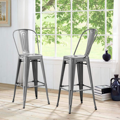 home office desk chairs | CasaFoyer Promenade Vintage Powder Coated Steel Bar Stool | Industrial Modern Design | Breakfast Nook or Bar Area | casafoyer.myshopify.com