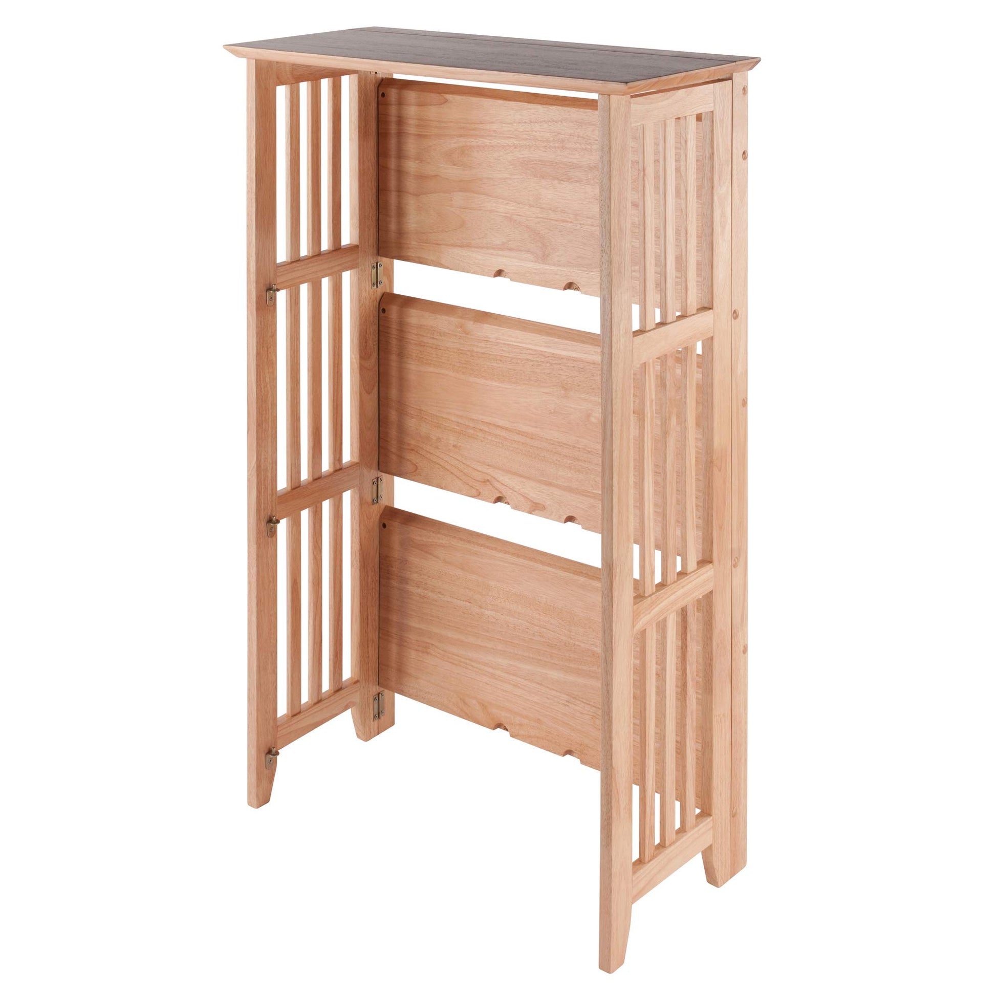 SHELF | Ergode Mission Foldable Shelf | Space-saving Storage Unit | 4 Shelves | 26W x 12.3D x 42H | Supports up to 50 lbs | Natural Finish | casafoyer.myshopify.com