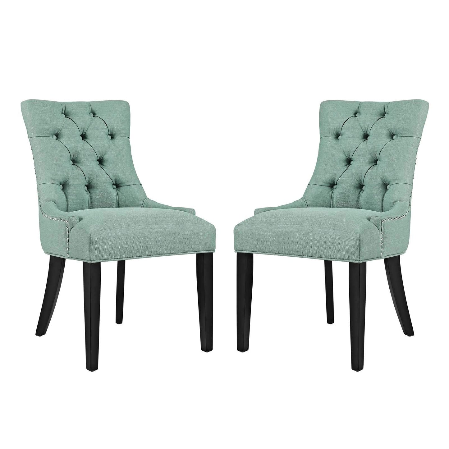 home office desk chairs | CasaFoyer Regent Dining Side Chair Set of 2 | Tufted Buttons | Nailhead Trim | Plush Cushion | Polyester Fabric | Nostalgic Era Design | casafoyer.myshopify.com