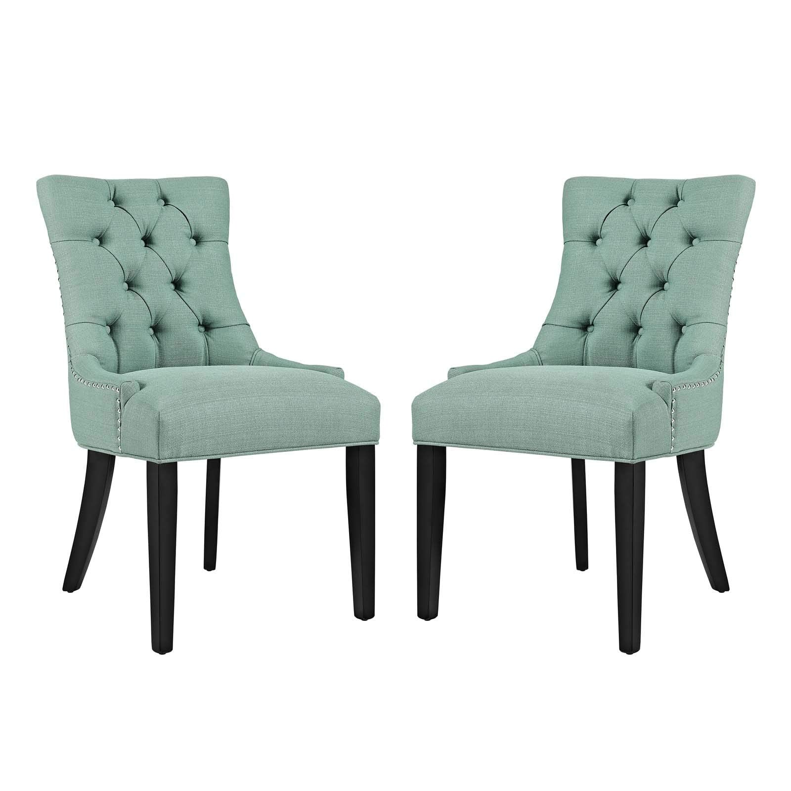 home office desk chairs | CasaFoyer Regent Dining Side Chair Set of 2 | Tufted Buttons | Nailhead Trim | Plush Cushion | Polyester Fabric | Nostalgic Era Design | casafoyer.myshopify.com