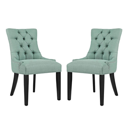home office desk chairs | CasaFoyer Regent Dining Side Chair Set of 2 | Tufted Buttons | Nailhead Trim | Plush Cushion | Polyester Fabric | Nostalgic Era Design | casafoyer.myshopify.com