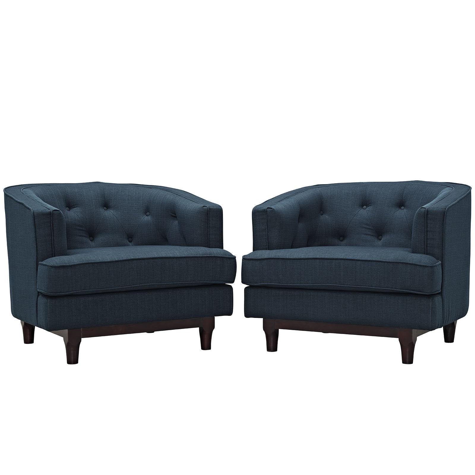 home office desk chairs | CasaFoyer Coast Elegant Armchair Set of 2 | Deep Button Tufting | Walnut Legs | Polyester Upholstery | Ideal for Modern Living Rooms & Reception Areas | casafoyer.myshopify.com