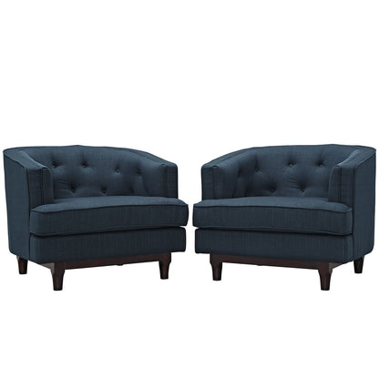 home office desk chairs | CasaFoyer Coast Elegant Armchair Set of 2 | Deep Button Tufting | Walnut Legs | Polyester Upholstery | Ideal for Modern Living Rooms & Reception Areas | casafoyer.myshopify.com