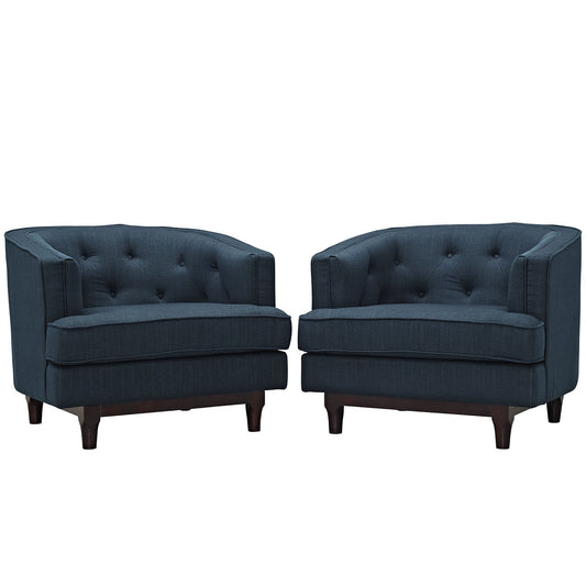 home office desk chairs | CasaFoyer Coast Elegant Armchair Set of 2 | Deep Button Tufting | Walnut Legs | Polyester Upholstery | Ideal for Modern Living Rooms & Reception Areas | casafoyer.myshopify.com