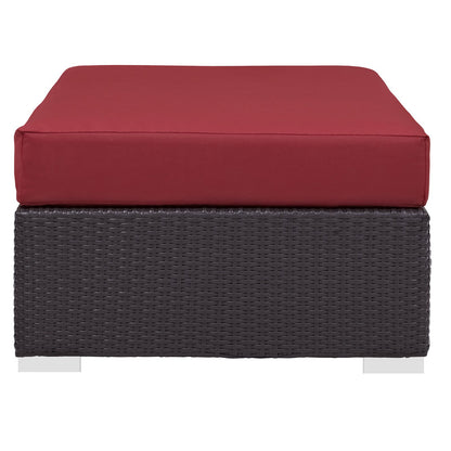Ottoman | Convene Outdoor Sectional | Durable Rattan Ottoman | All-Weather Cushions | Patio, Backyard, Poolside Gathering | casafoyer.myshopify.com
