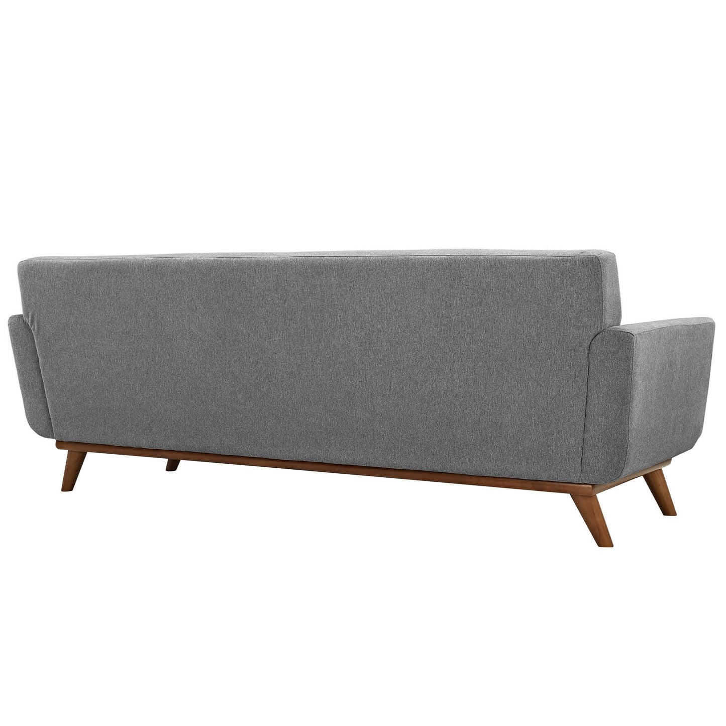 sofas | Engage Sofa | Gently Curved | Dual Cushions | Tufted Buttons | Cherry Wood Legs | Lounging, Coffee Brunch, Conversations | Upholstered Fabric | Expectation Gray | casafoyer.myshopify.com
