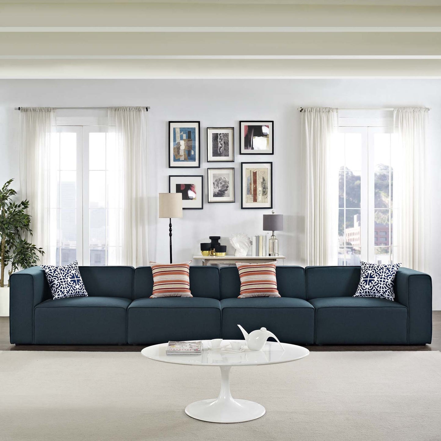 kitchen and dining room sets | CasaFoyer Mingle Modular Sectional Sofa Set | Comfortable, Flexible, Stylish | 4-Piece Blue Upholstered Fabric | Ideal for Modern Living or Lounge Rooms | casafoyer.myshopify.com