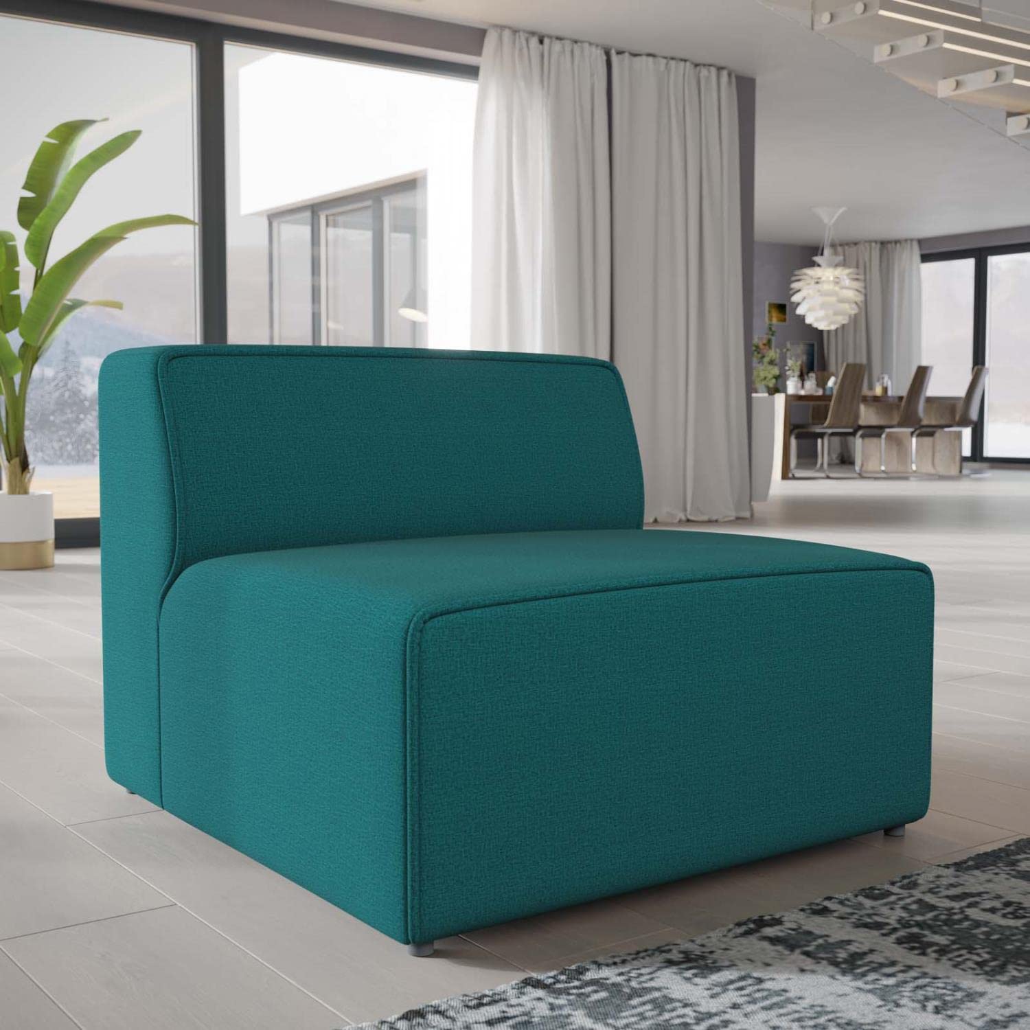 home office desk chairs | CasaFoyer Mingle Armless Sectional Chair | Ultimate Comfort & Stylish Design | Plush Foam Padding | Polyester Fabric | Sturdy Plastic Legs | Ideal for Contemporary Interiors | casafoyer.myshopify.com
